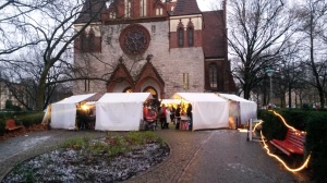 Possibly the smallest, shortest Christmas market in Berlin.